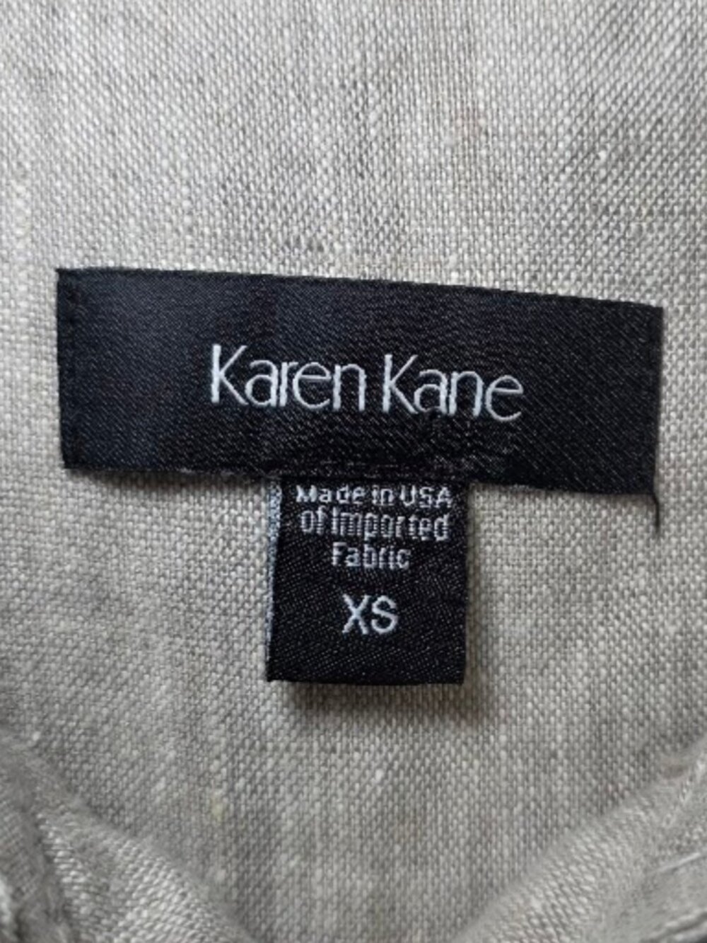 Karen Kane Sleeveless Linen Shirtdress Oat XS - Picture 8 of 10